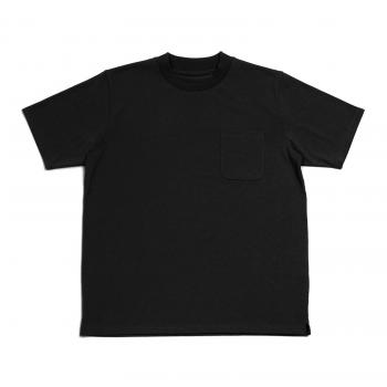 【Pitta Re:)】 メンズ Tシャツ スマートネック 半袖 ブラック系