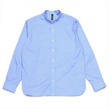 【Pitta Re:)】 カジュアルシャツ ラウンドテール スタンド 長袖 形態安定 メンズ