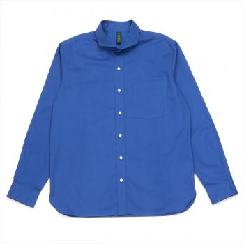 【Pitta Re:)】 カジュアルシャツ ラウンドテール ホリゾンタルワイド 長袖 形態安定 メンズ