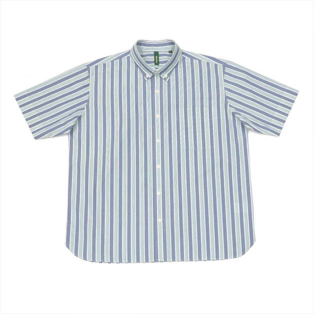 【Pitta Re:)】 カジュアルシャツ ラウンドテール ボタンダウン 半袖 形態安定 メンズ