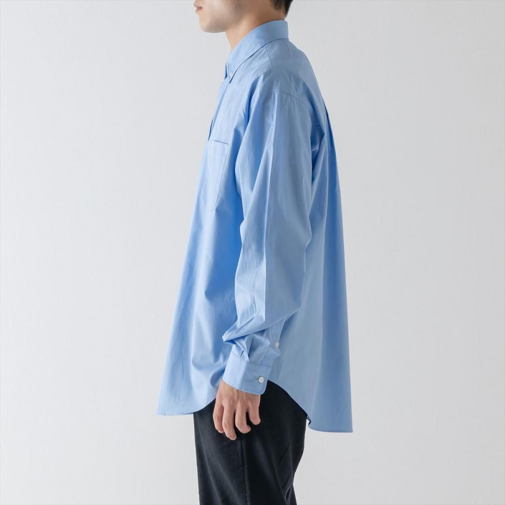 オーバーサイズブロードシャツ＜ブルー＞:モデル身長：180cm・着用サイズ：L